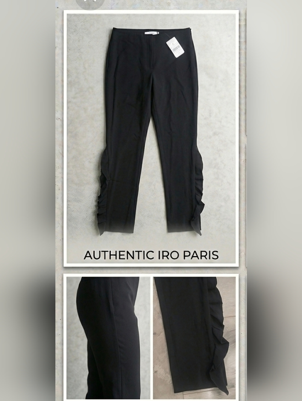 IRO Fholan Ruffle Detail Pants – Black – Size 34 (US 2–4)